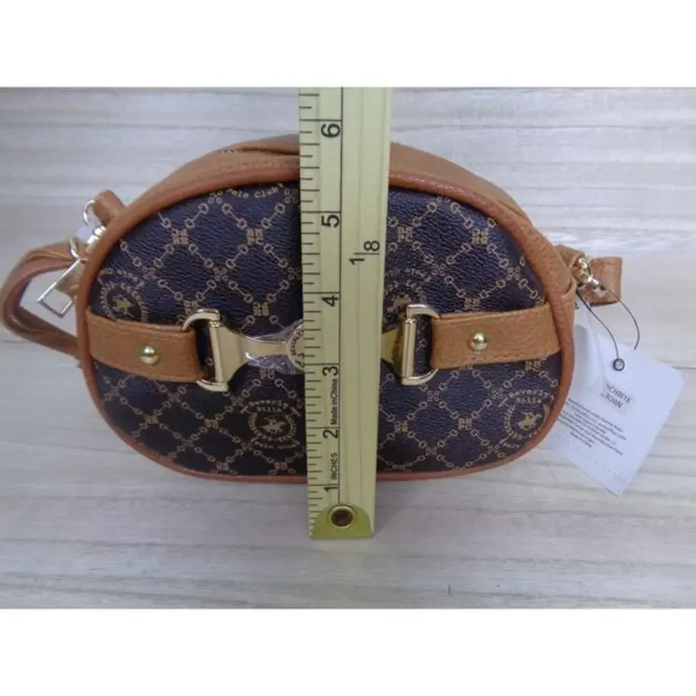 Beverly Hills Polo Club BHPC Brown Vegan‎ Leather Crossbody Purse